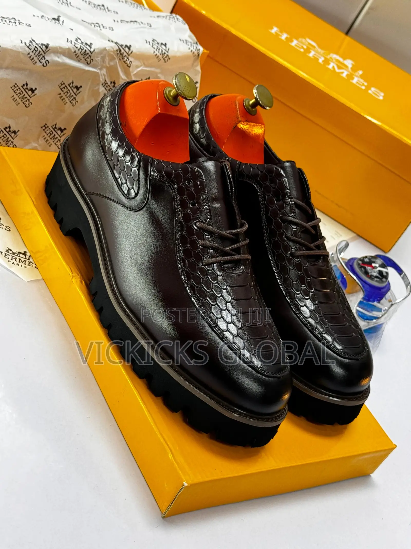 Hermes Classic Men’S Leather Shoes