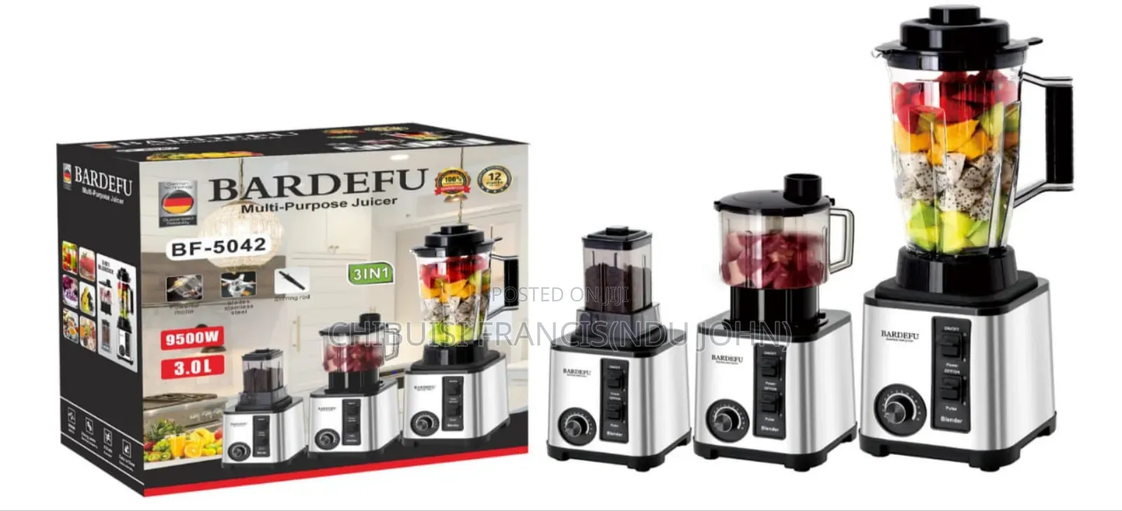 Bardefu 8 in 1 Multi Purpose Blender Food Processor Grinder