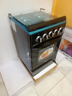 Polystar 4 Burner Gas Cooker Standing Model – Stainless Steel Accents