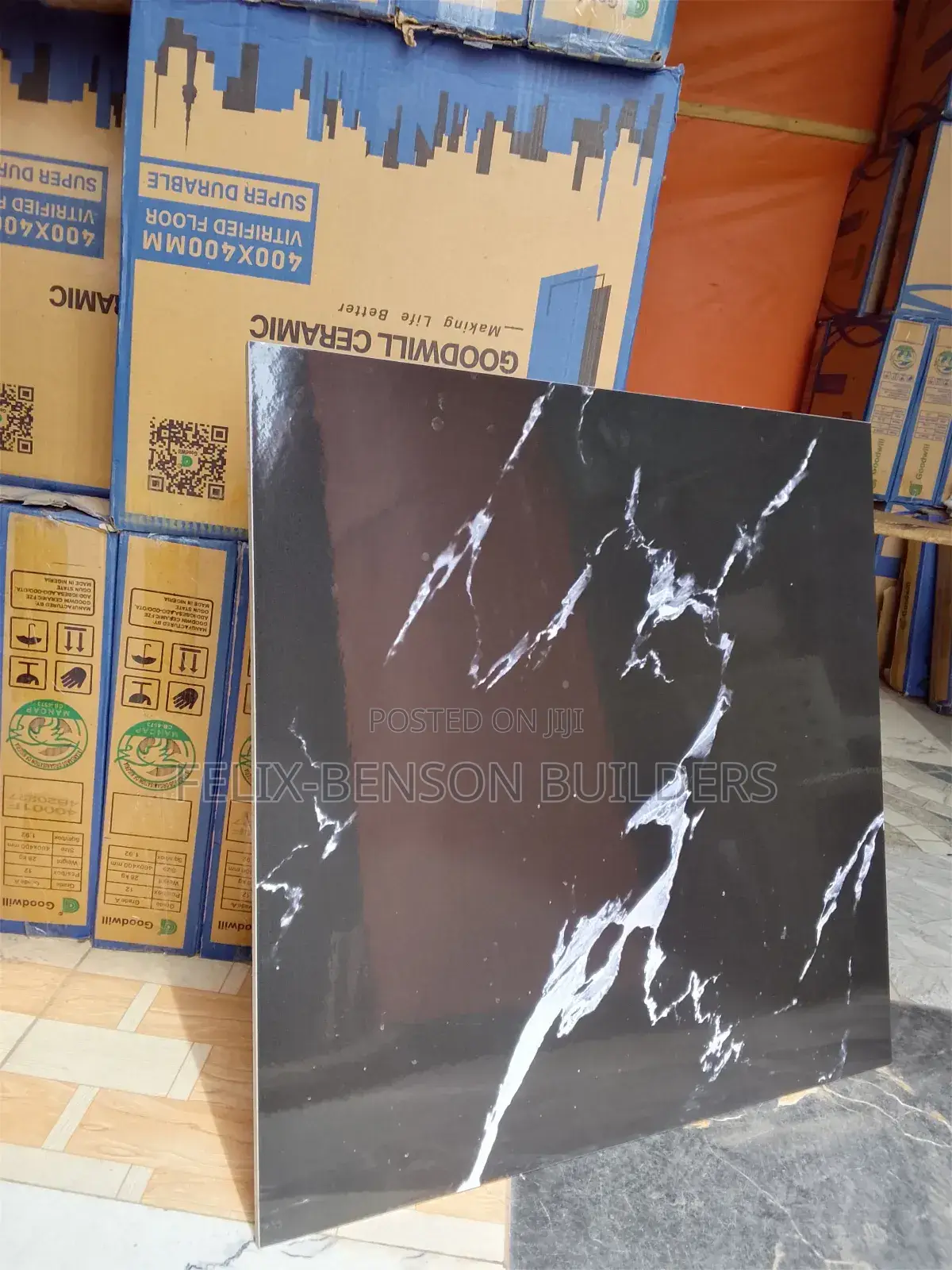 Black Polish Floor Tiles