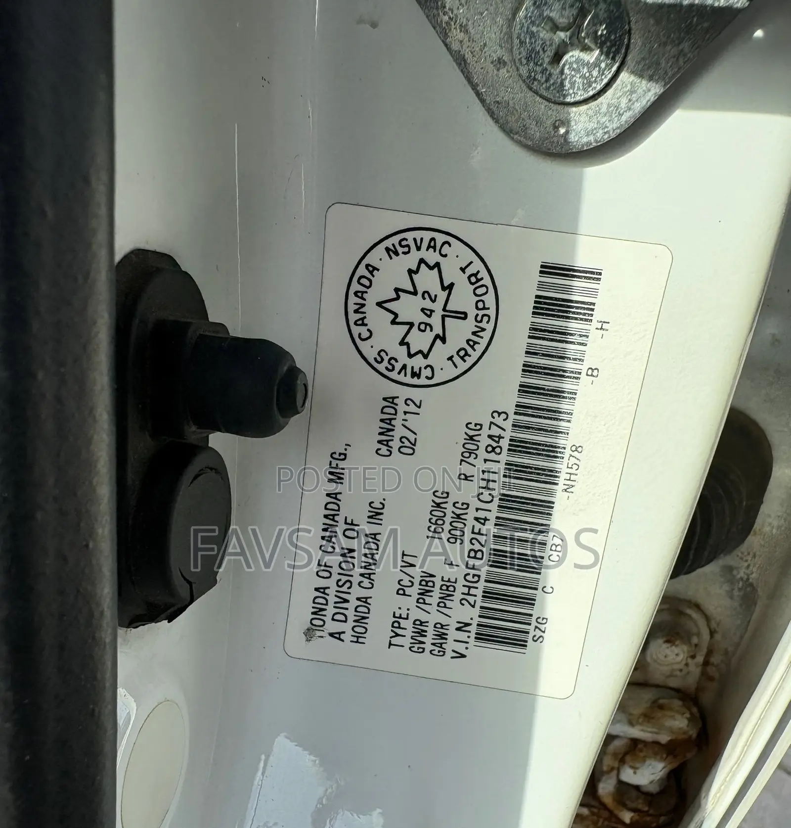 Honda Civic 2012 White