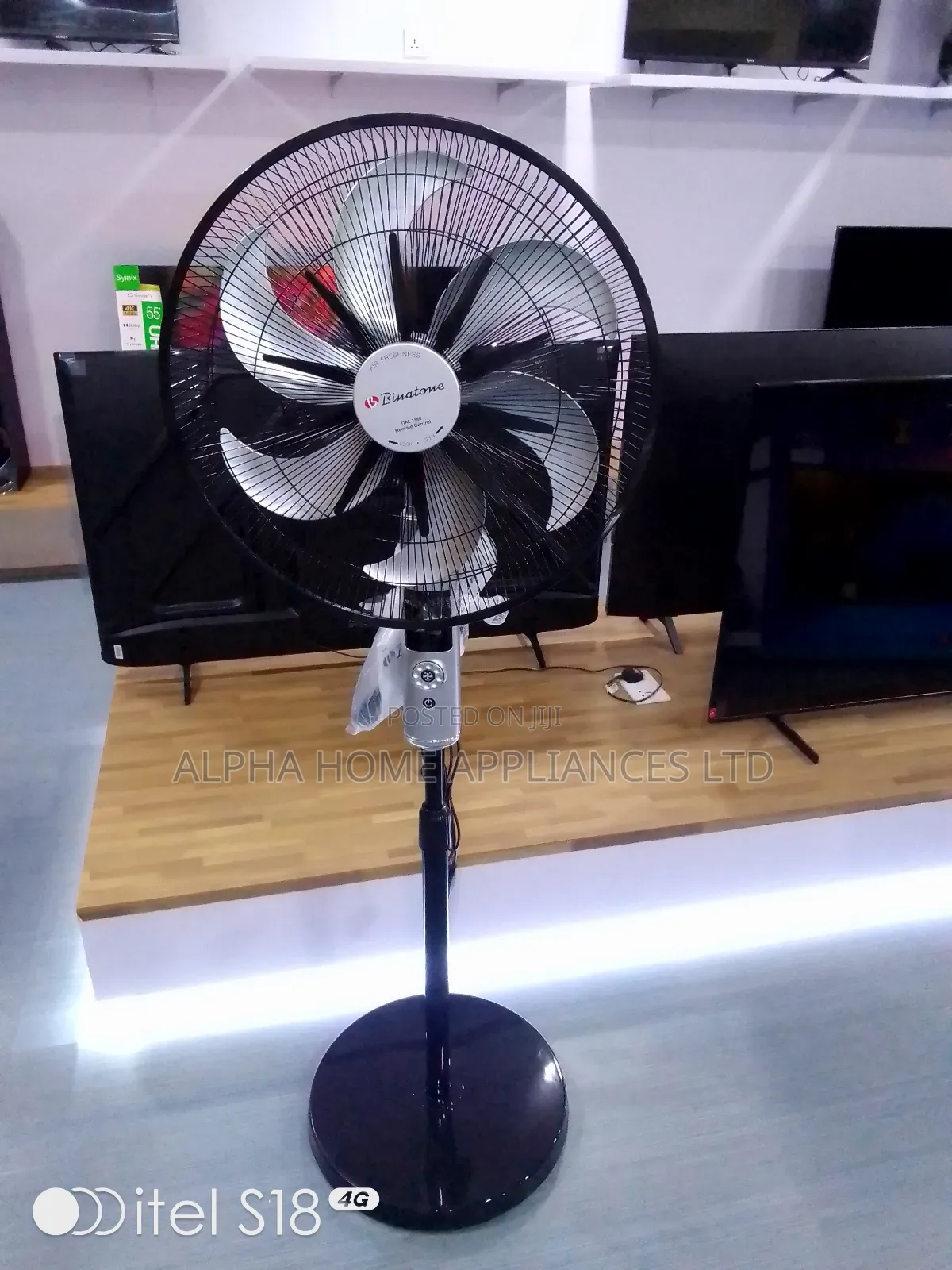 Binatone 1.6m Designer Stand Fan Silver Colour
