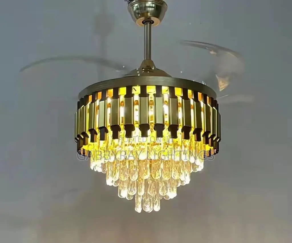 Elegant Crystal Fan Chandelier