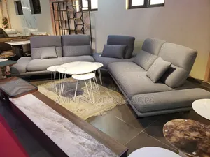 A V~Shaped Gray Sofa
