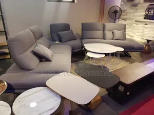 A V~Shaped Gray Sofa