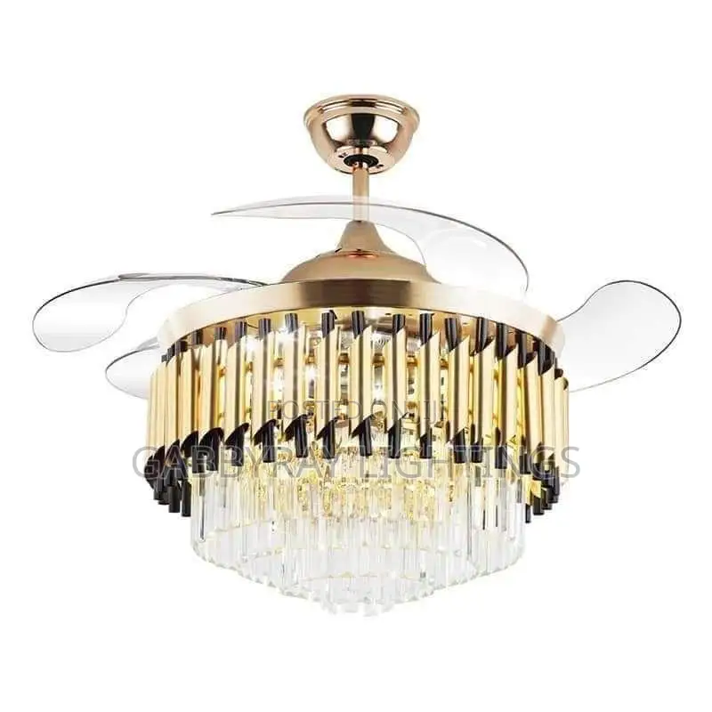 Crystal Fan Chandelier With Remote Control