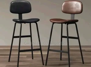 Brown Coloured and Black Coloured Bar Stools