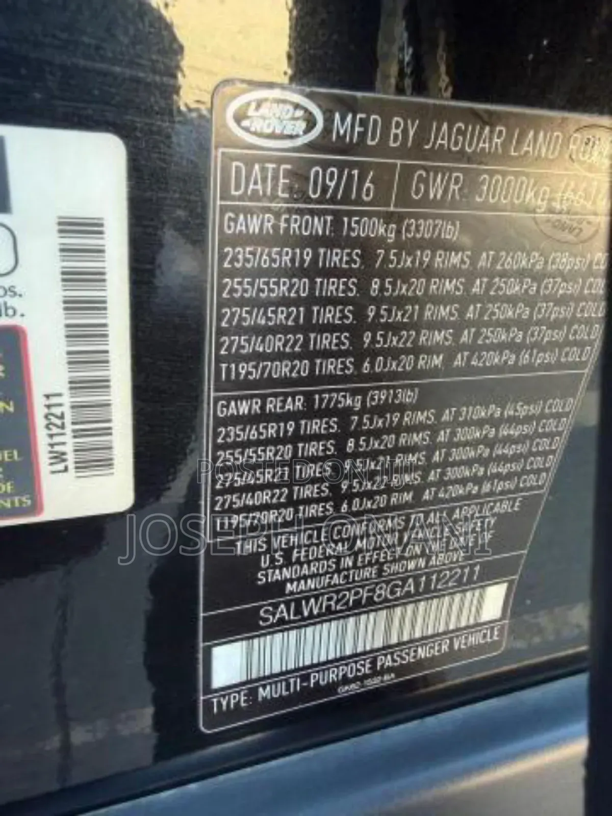 Land Rover Range Rover 2016 Black