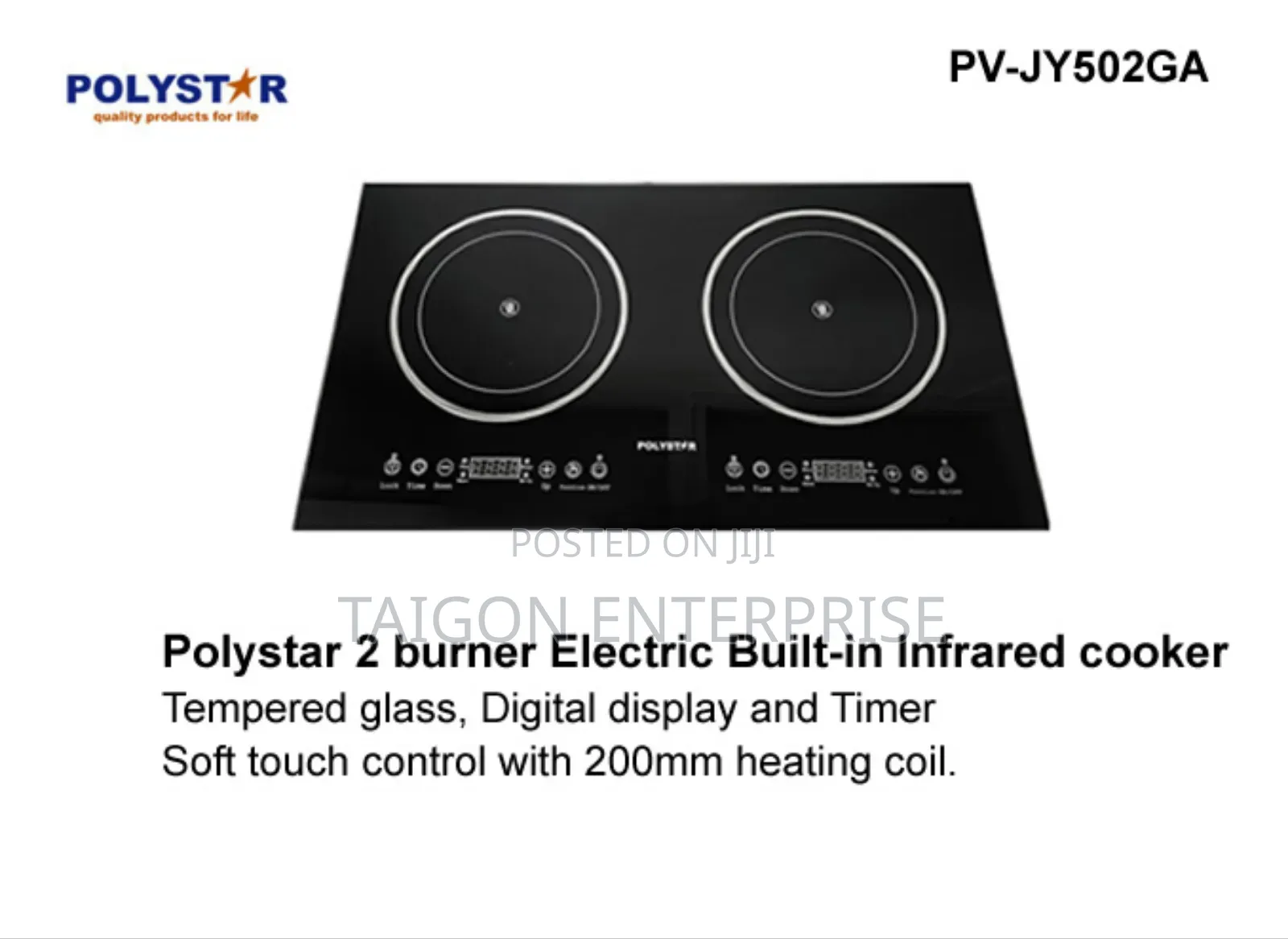 2 Burners Electric Built in Infrared Cooker