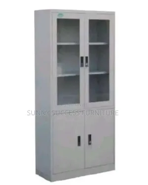 Half Glass Metal Bookshelf
