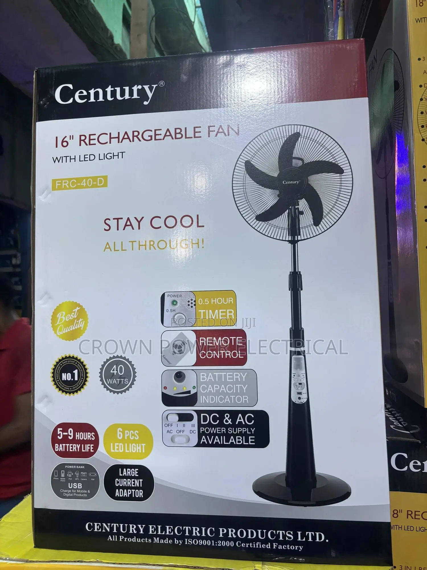 Century 16inch Rechargeable Fan