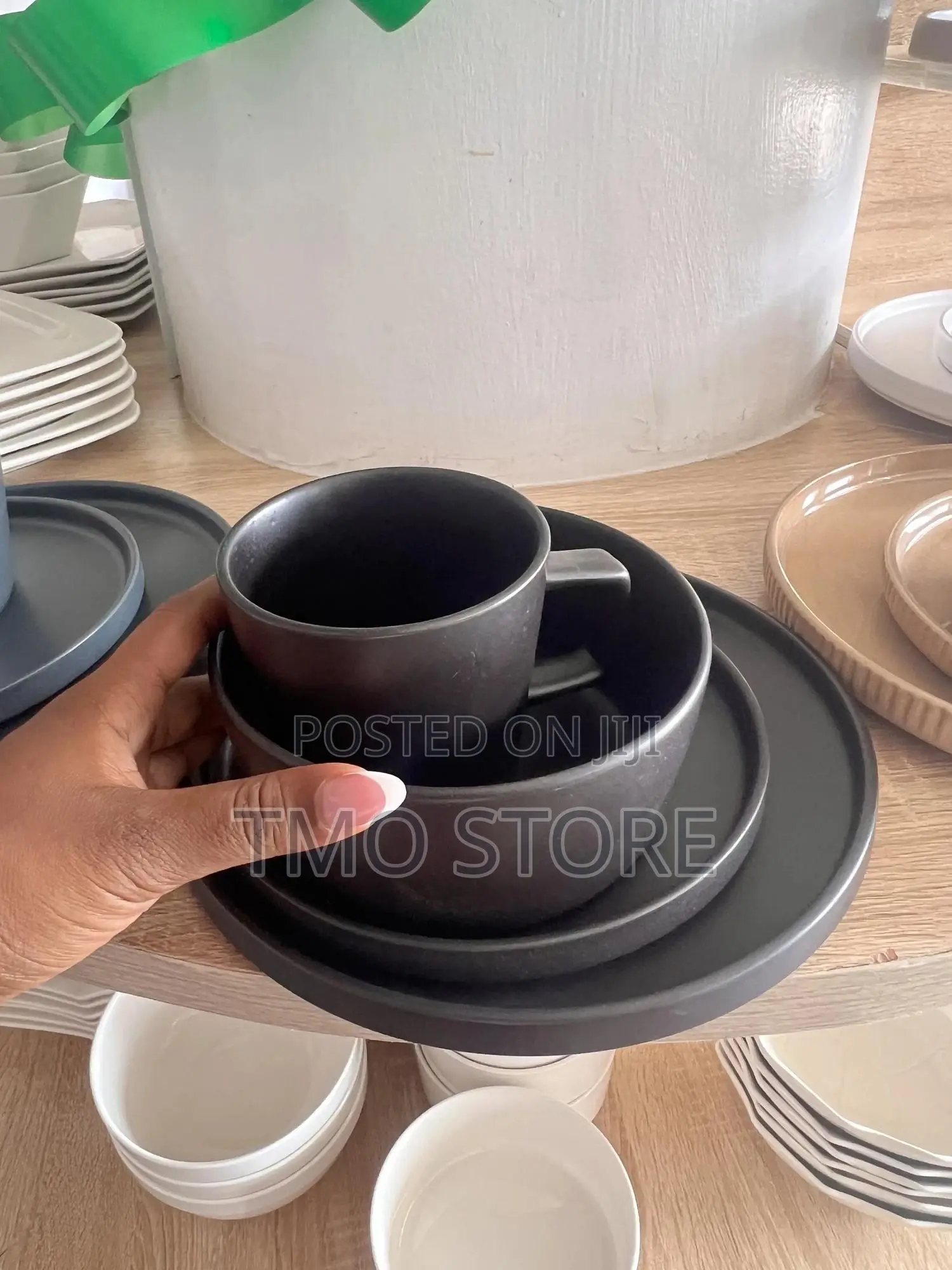 16pcs Back Stoneware Dinner Set , Dinner Set, Ceramic Plates