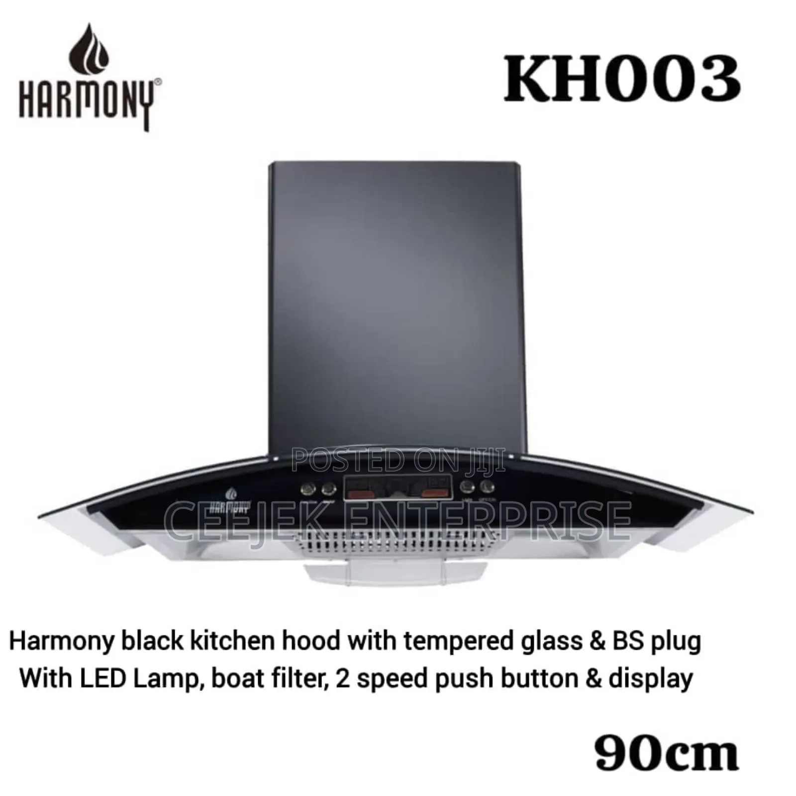 Black 90cm Kitchen Extractor