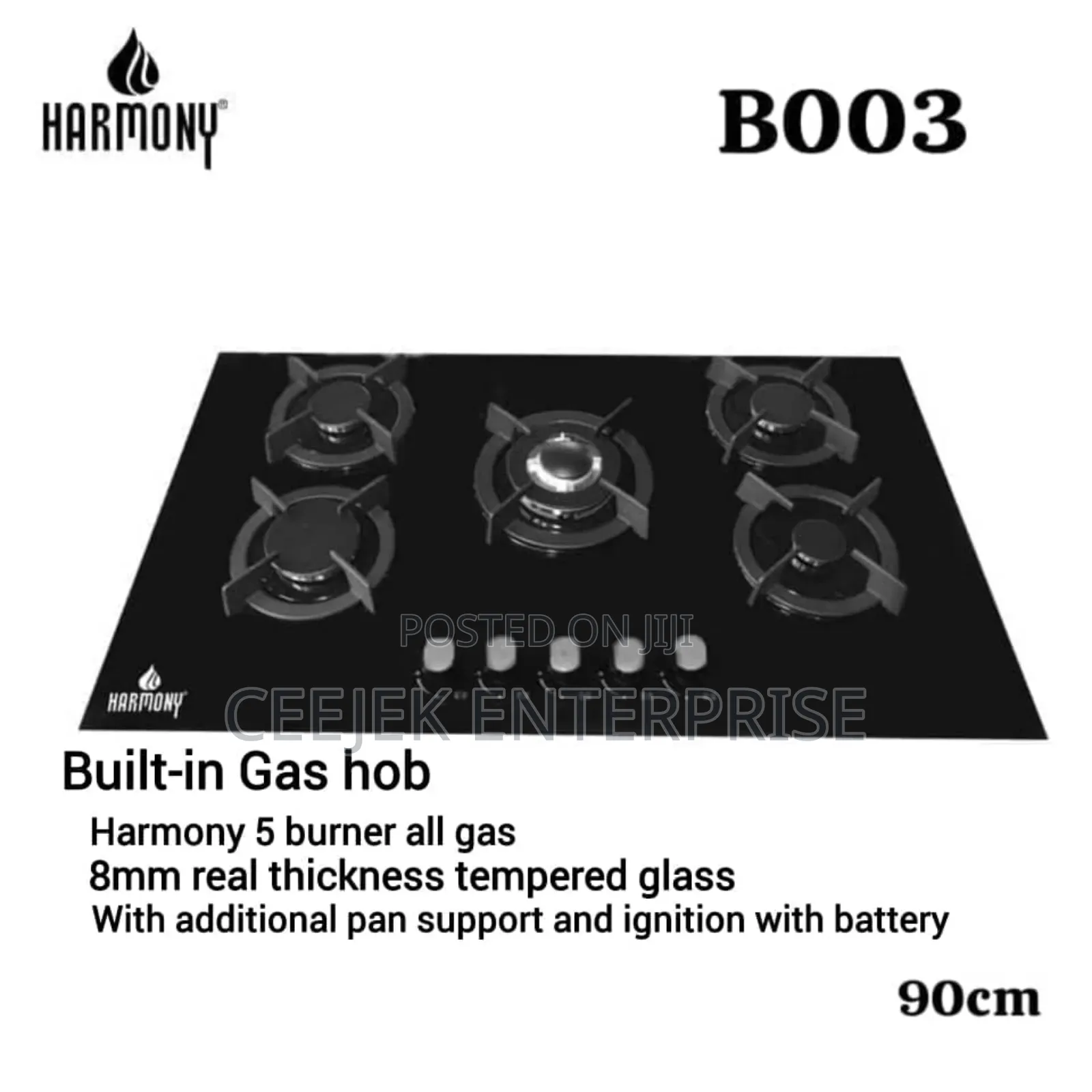 Black 5 Burner Gas Cooker
