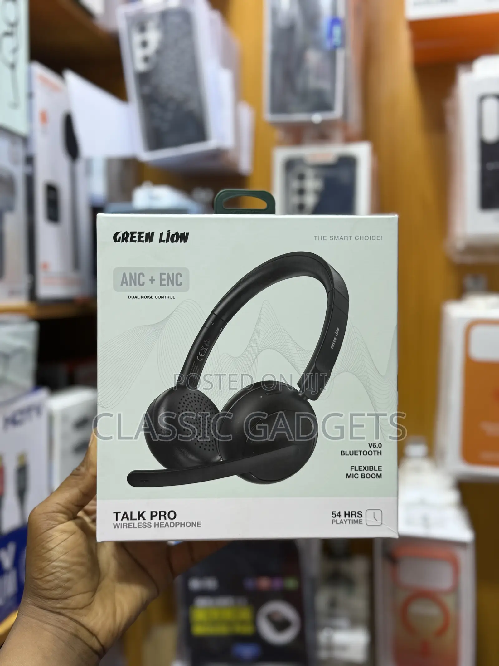 Green Lion Talk Pro Wireless Headset With Dual Noise Control