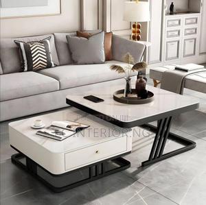 Coffee Table, Living Room, Household, Glass,Slate, Square,