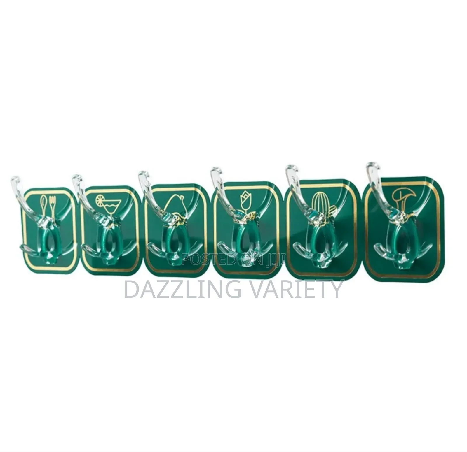 6 in 1 Multifunctional Self-Adhesive Colourful Wall Hooks