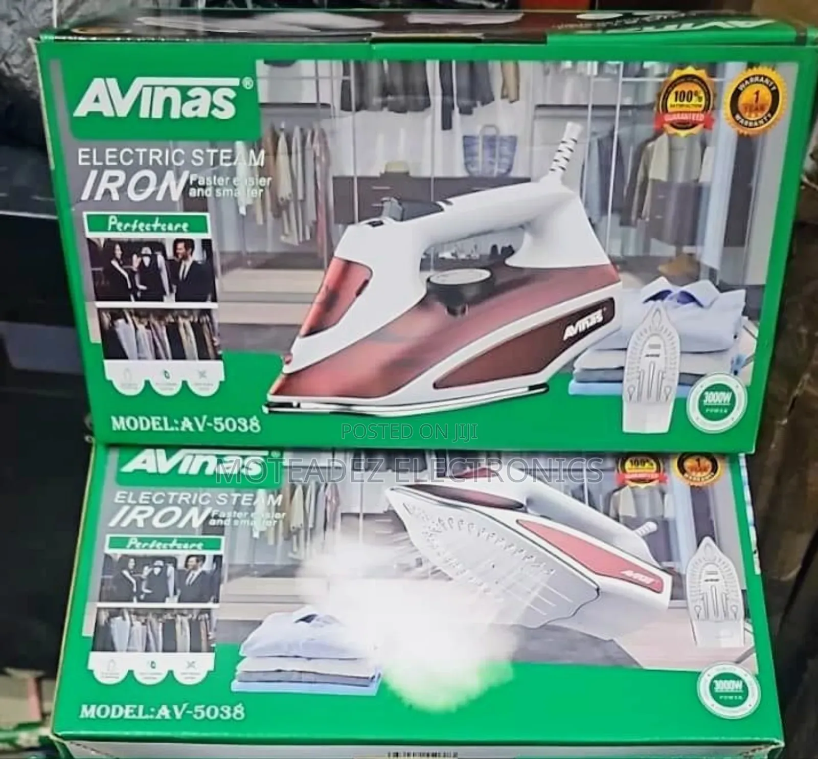 Avinas Heavy Duty Steam Iron With Ceramic Non-Stick Soleplate