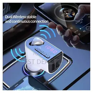 Wireless Car Mp3 Player Fm Transmitter Dual Usb Charger With Earphone