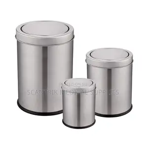 Premium Pedal-Operated Stainless Steel Trash Bin