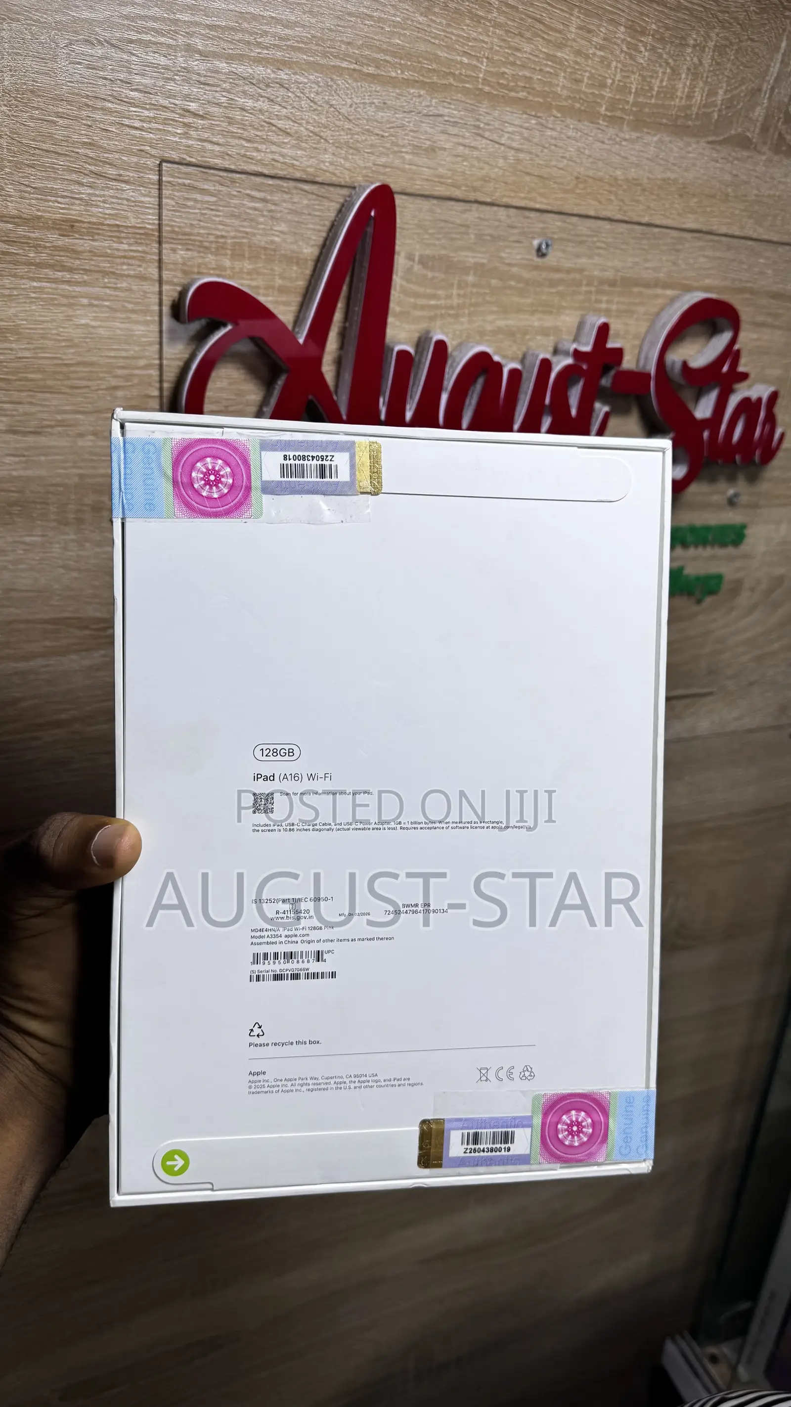 New Apple iPad (2025) 128 GB Pink
