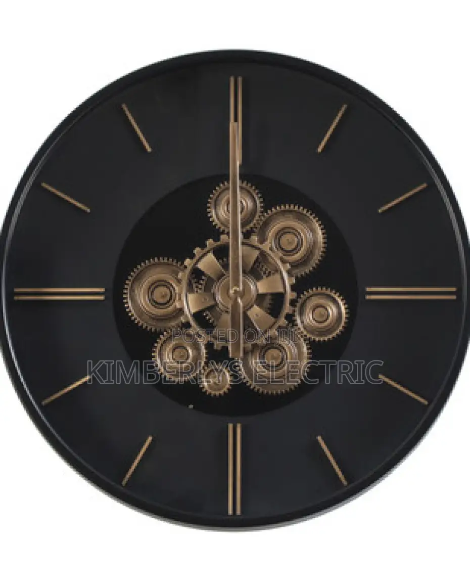 E76 Kimberlys Metallic Gear Wall Clock