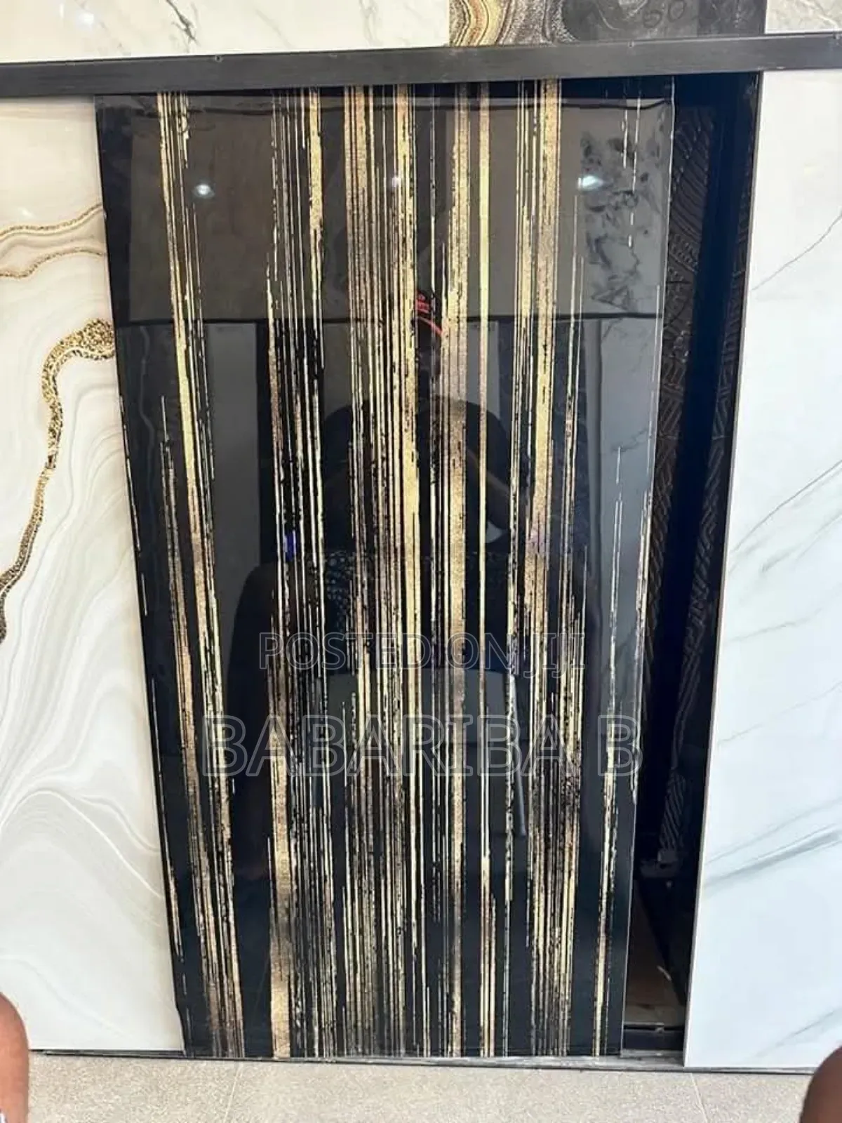 Black and Gold Texture Floor Tiles