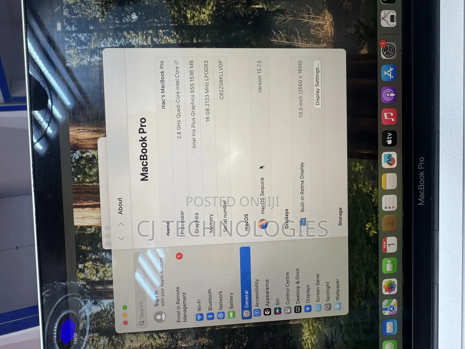 Laptop Apple MacBook Pro 2019 16GB Intel Core i7 SSD 512GB