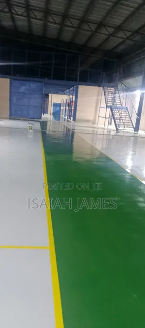 Mix's Grey and Green Industrial Epoxy Flooring
