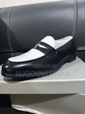 White and Black Loafers Shoe