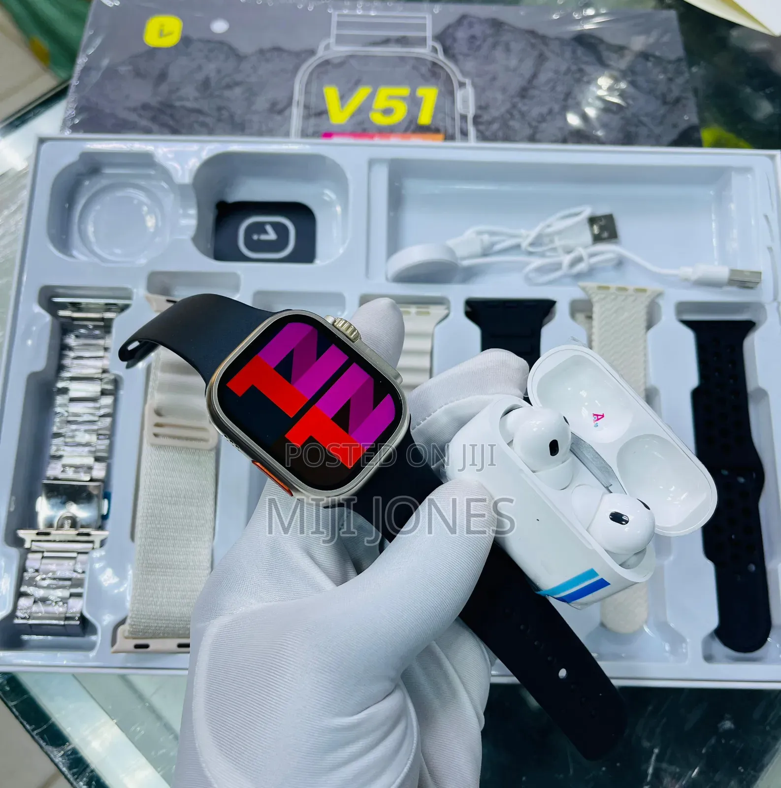 V51 Smart Package ** With (*7 Different Unique Strap*) and Earpod*