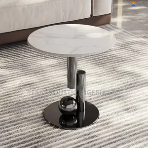 Creative Modern Side Table – Marble Chrome Design