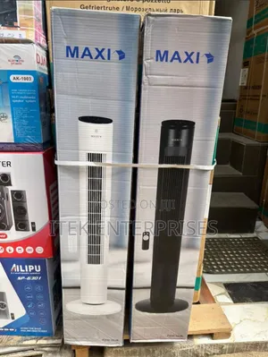 Maxi Fz10-22jr Oscillating Tower Fan | Slim Silent Cooling With Remote