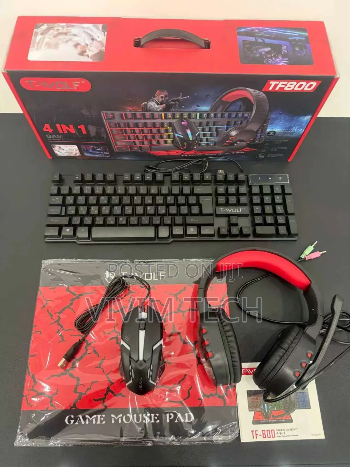 Tf800 Gaming Keyboard,Mouse,Mousepad, Headset