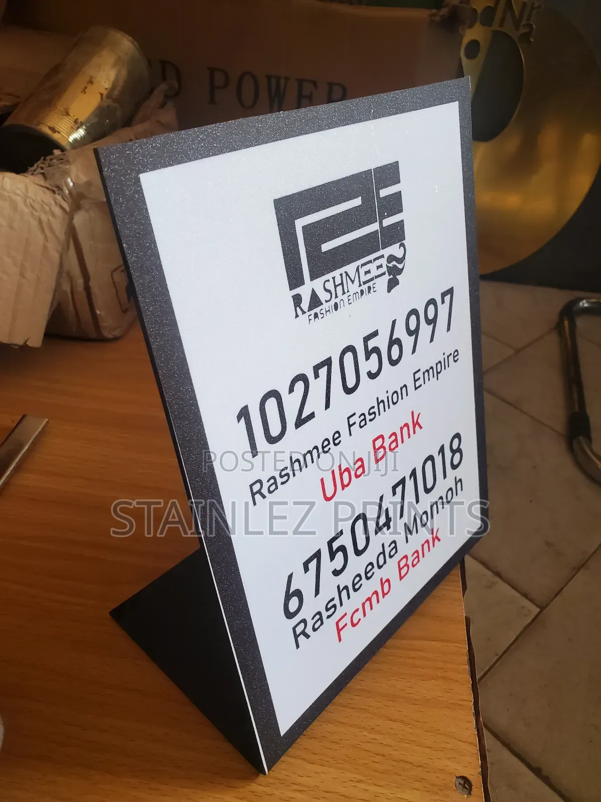 Account Number Table Stand