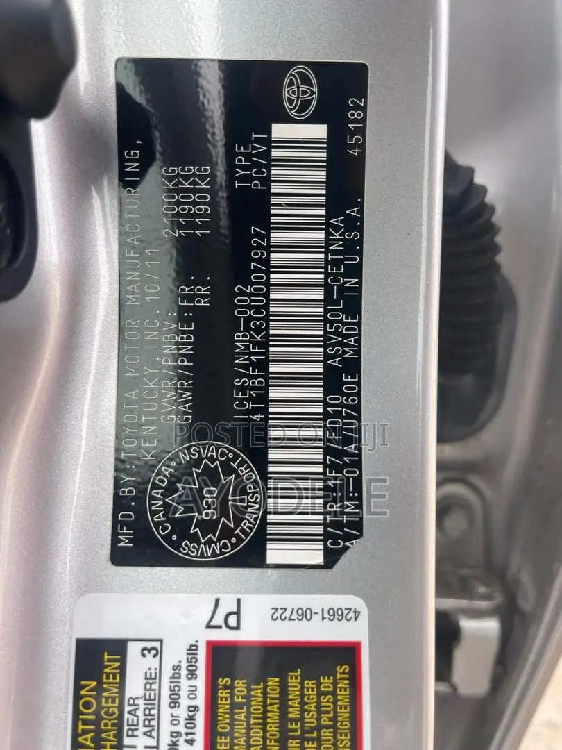 Toyota Camry 2012 Silver