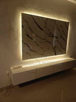 Brand New 8ft Floating Console With Wallclading HDF High Glossy