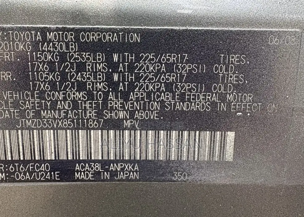Toyota RAV4 2008 Green