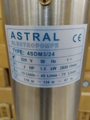 2hp Astral Submersible Pumping Machine. 100% Copper Coil
