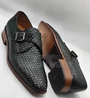 Italian Skin Leather Side Buckle Shoes 40-46