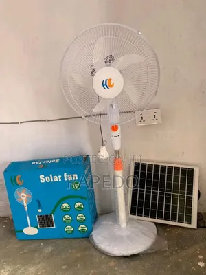16 Inches Solar Rechargeable Standing Fan Ac/Dc