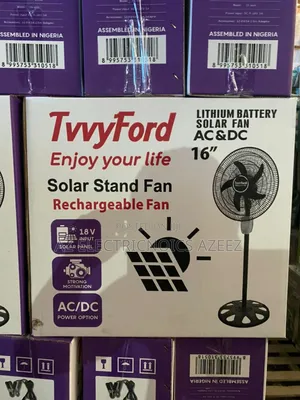 16 Inch Twford Rechargeable Solar Fan