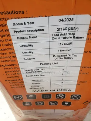 Quantum Tall Tubular Battery12v
