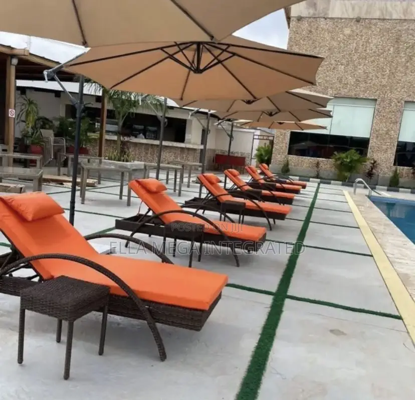 Rattan Pool Bed and a Side Stool