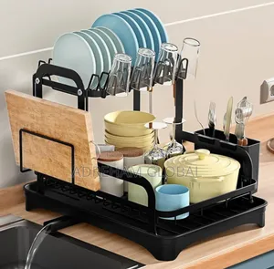 Plate Rack With Drainer and Cup Holder