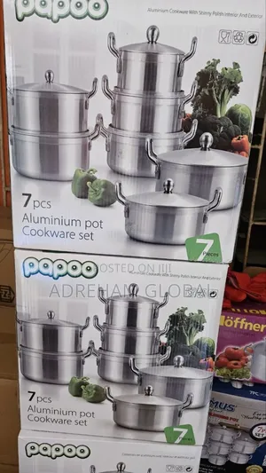 7pcs Premium Polished Stainless Pots 