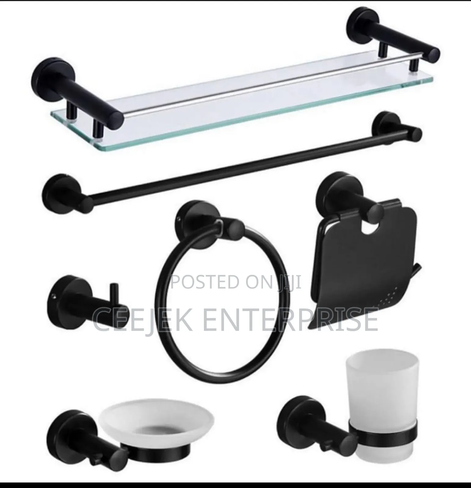 7pcs Black Bathroom Set