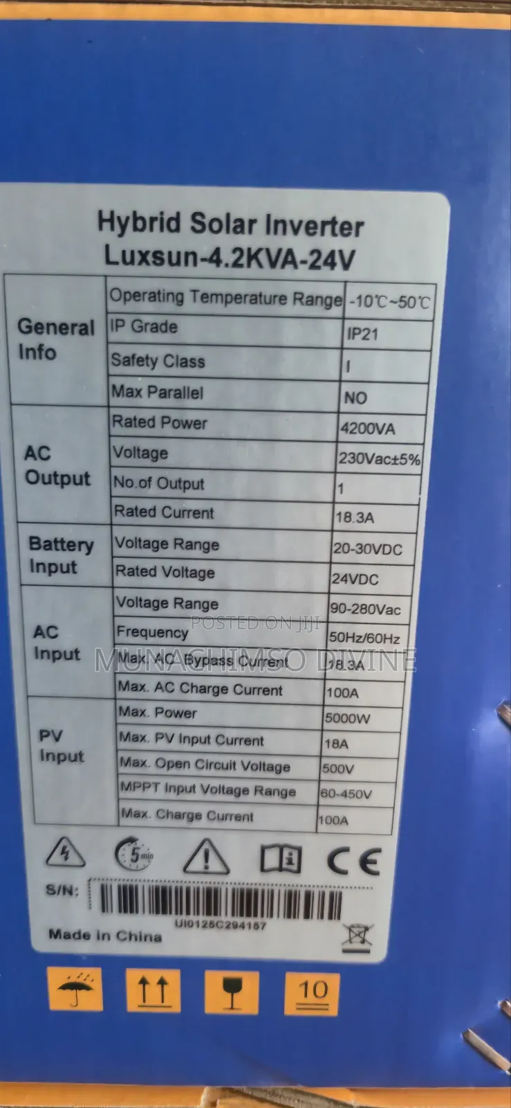 4.2kva 24v Luxsun Hybrid Inverter