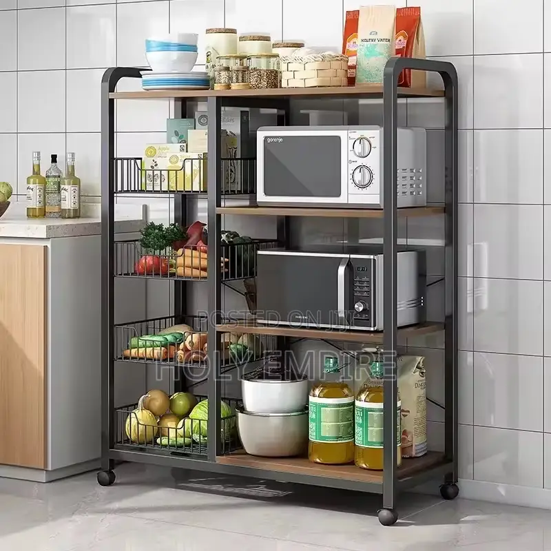 Kitchen Multi-Layer Storage Rack Trolley Storage Vegetable and Fruit