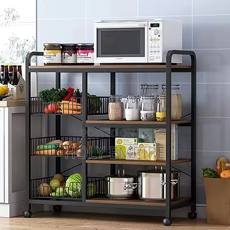 Kitchen Multi-Layer Storage Rack Trolley Storage Vegetable and Fruit